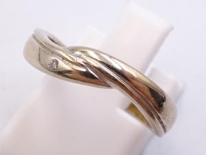 K18WG ダイヤ 0.01ct リング 2.5g